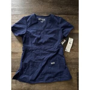 NWT Grey’s Anatomy By Barco XS Navy 3 Pocket Mock Wrap